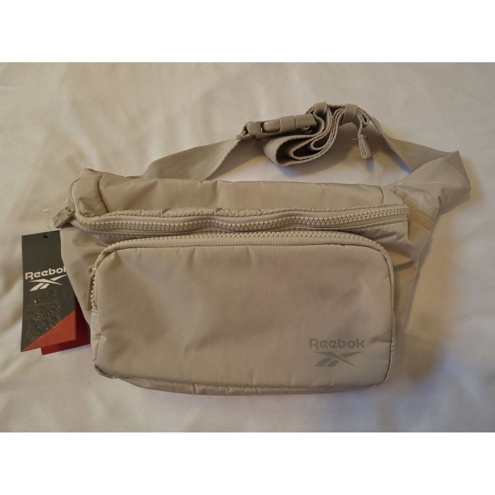 NWT Reebok Beige‎ Nylon Fanny Pack Crossbody Waist Bag